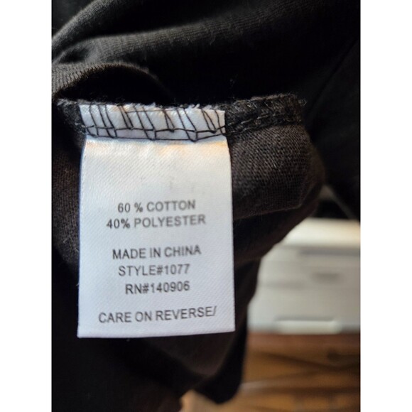 Urban Diction Black V Neck Women's T-Shirt, Large - Picture 4 of 5